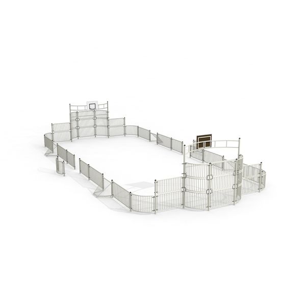 Sport Arena z mini bramkami o rozmiarze 9x20 metrów, modułowa konstrukcja z metalowych płotów.