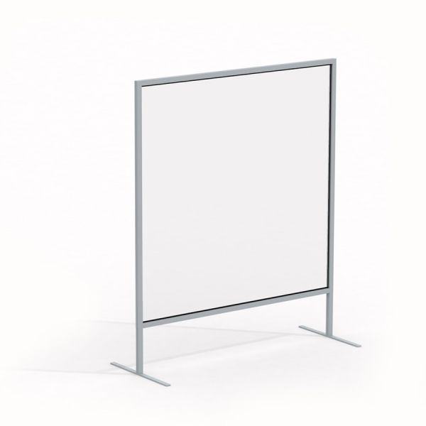 Szklana przesłona ochronna 100x100 cm na metalowej ramie.