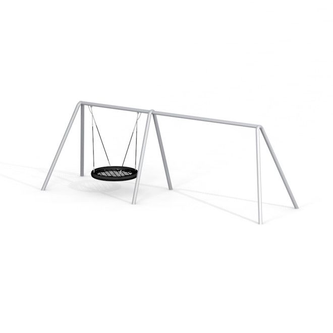 Metal Swing Frame Bird Nest 1 z gniazdem o średnicy 120 cm umieszczonym na metalowej ramie