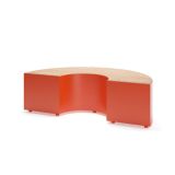 Ławka Valby bez oparcia półksiężyc wys. 48 cm | stal i drewno 