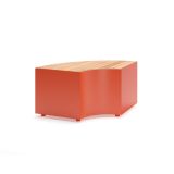 Ławka Valby bez oparcia ćwierćokrągła | stal i drewno deski równoległe 