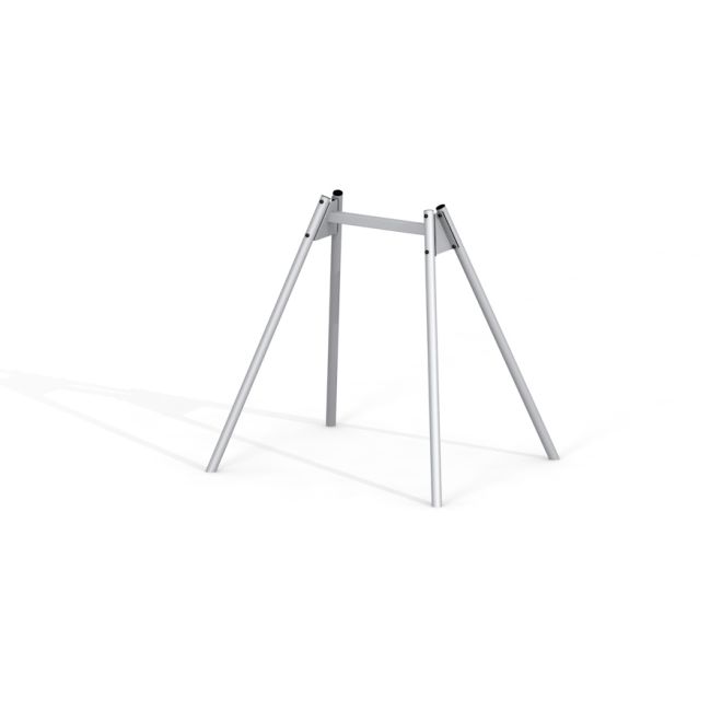 Single-seat swing frame with steel pillars