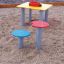 Stolik i krzesełko 12351 – drewniane zestawy i akcesoria na plac zabaw dla dzieci