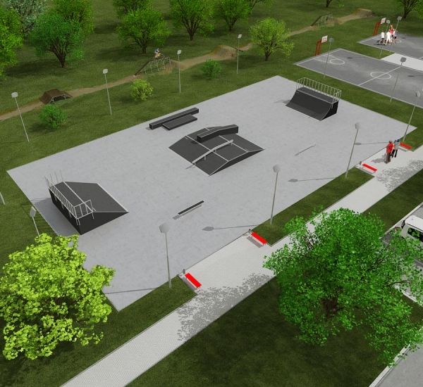 Render isometric view of Skate Park 1
