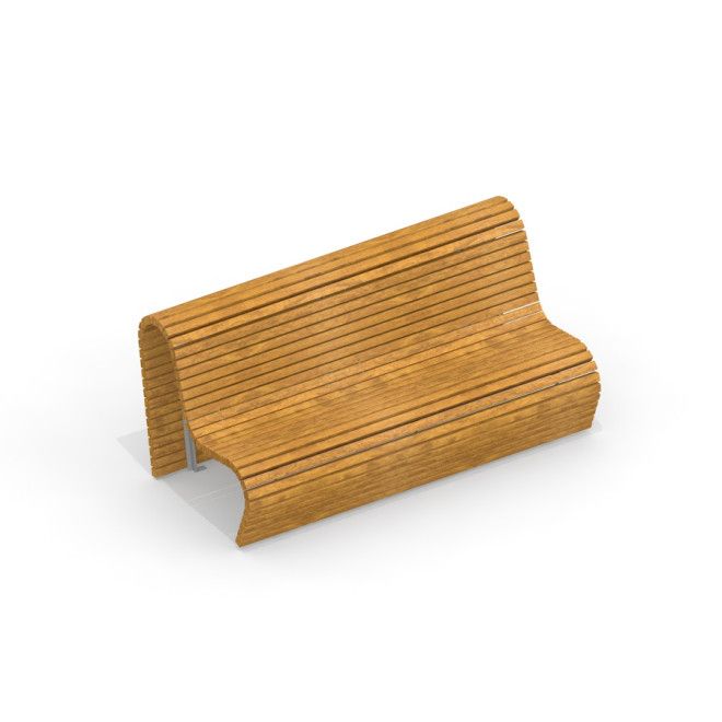 Nowoczesna drewniana sofa zewnętrzna Sofa Wave na białym tle.